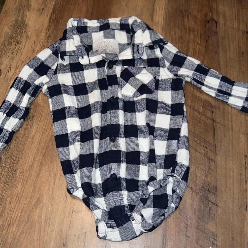 Ocean + Coast plaid bodysuit size 18 months